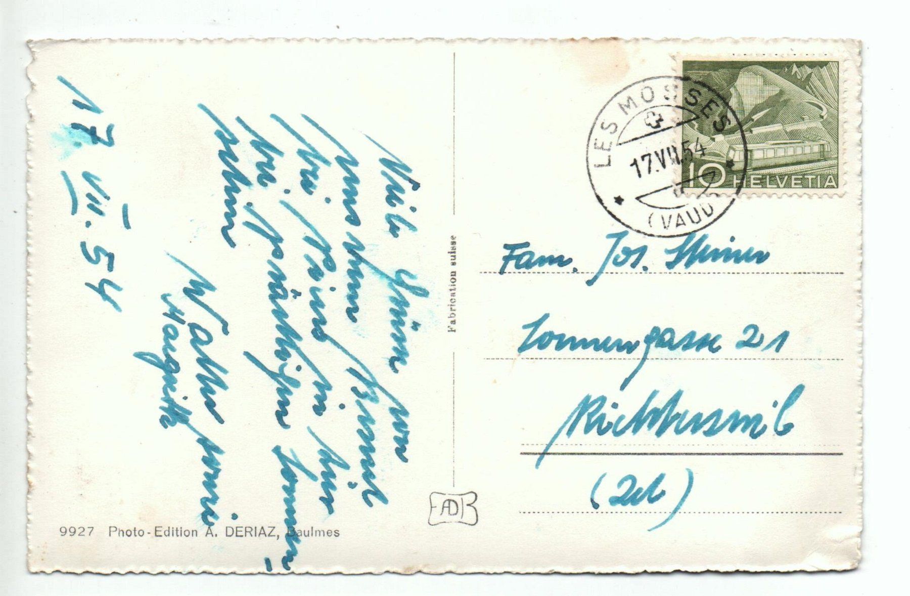 Cartoline postali: COL DES MOSSES Vue aérienne – Usato da Jona venduto da philajona 1