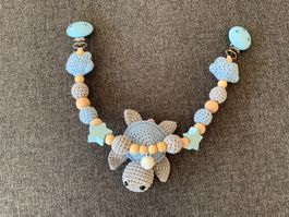 Kinderwagenkette Schildkröte hellblau
