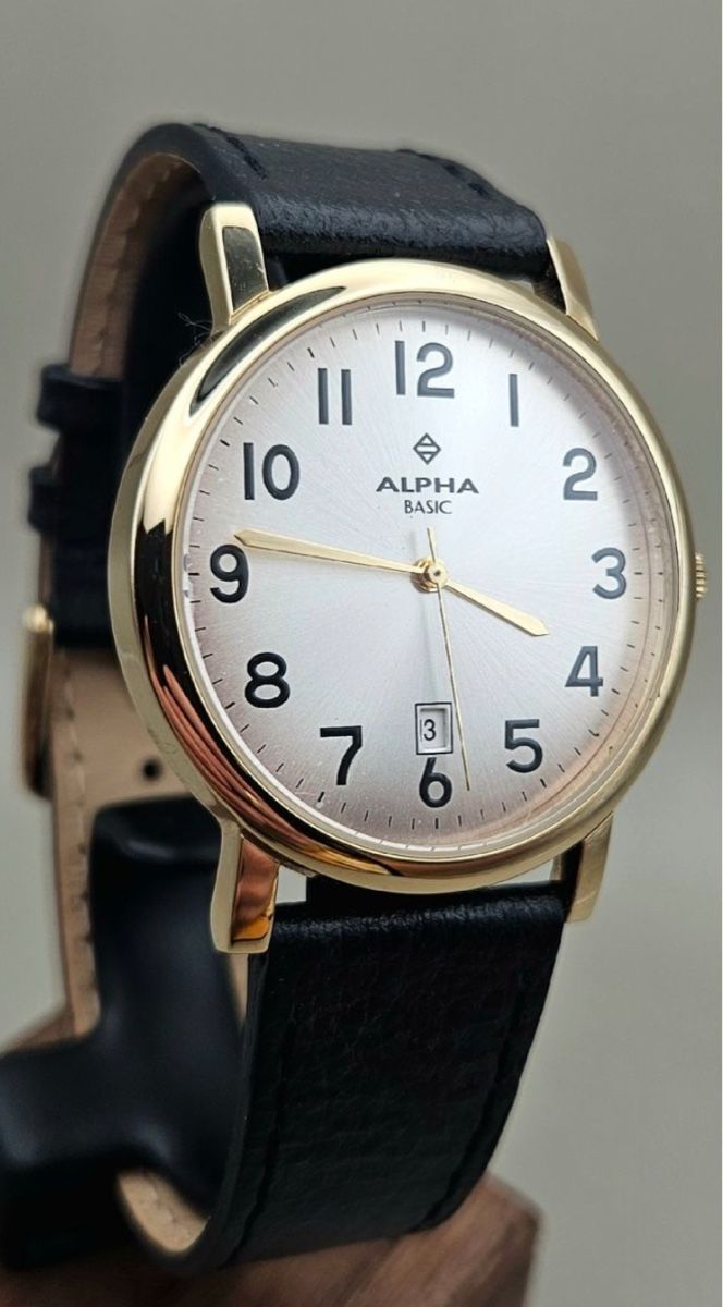 Bracciali & Braccialetti: Unisex Uhr Alpha Basic , Gut erhaltene Goldfarben – Usato da Untersiggenthal venduto da TimeandShine 1