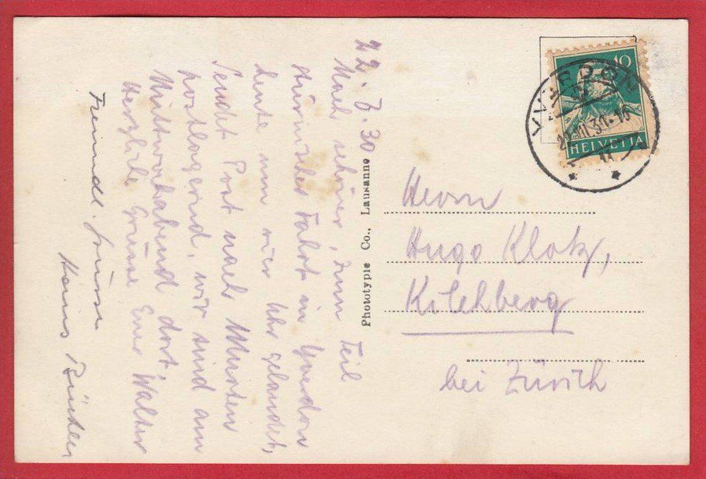 Cartoline postali: YVERDON, LE CANAL – Usato da Grüningen venduto da Kartenlaube 1