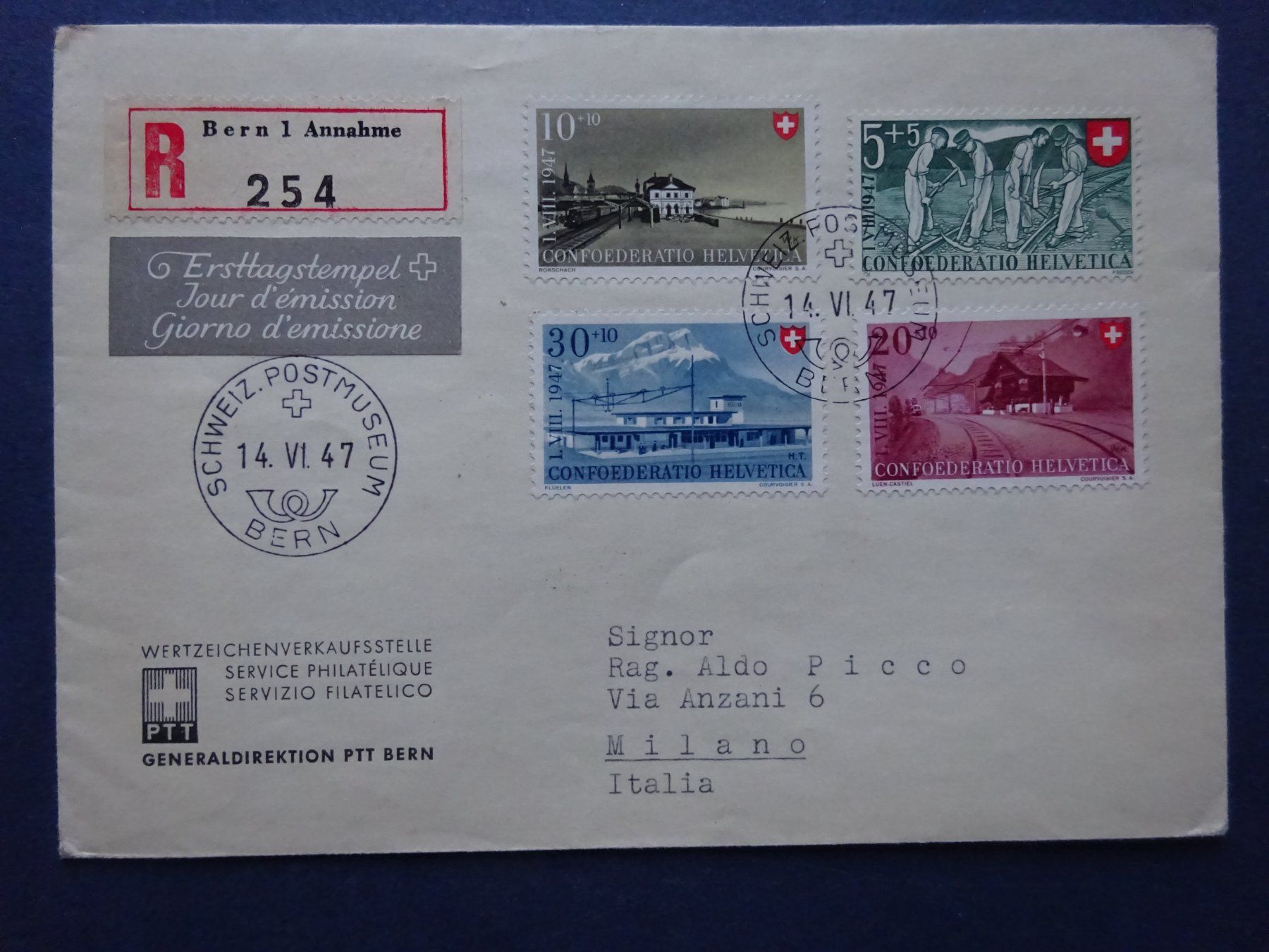 Tutti i francobolli: 1947 Pro Patria FDC – Usato da Appenzell-Steinegg venduto da adi1975 3