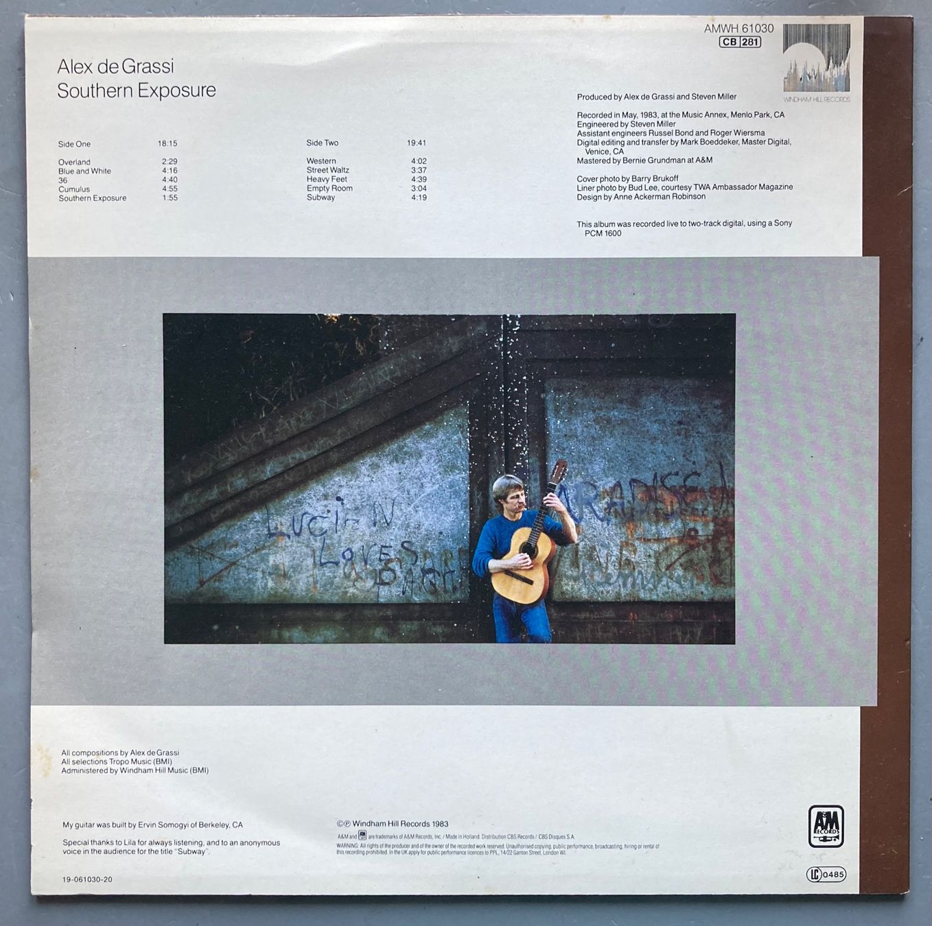 Dischi in vinile: ALEX DE GRASSI - SOUTHERN EXPOSURE – Usato da Poliez-Pittet venduto da Newtown-Records 1