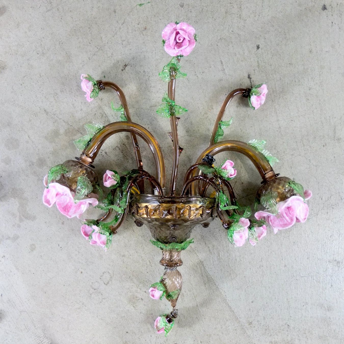 Murano Lampade: 2 antike Wandleuchten aus Muranoglas – Usato da Basel venduto da Brocki-auf-dem-Wolf