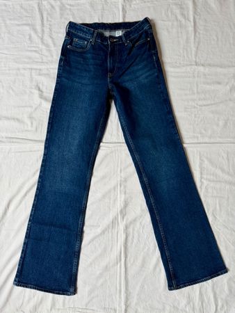 H&M, Damen-Bootcut-Jeans, dunkelblau, Gr. 36