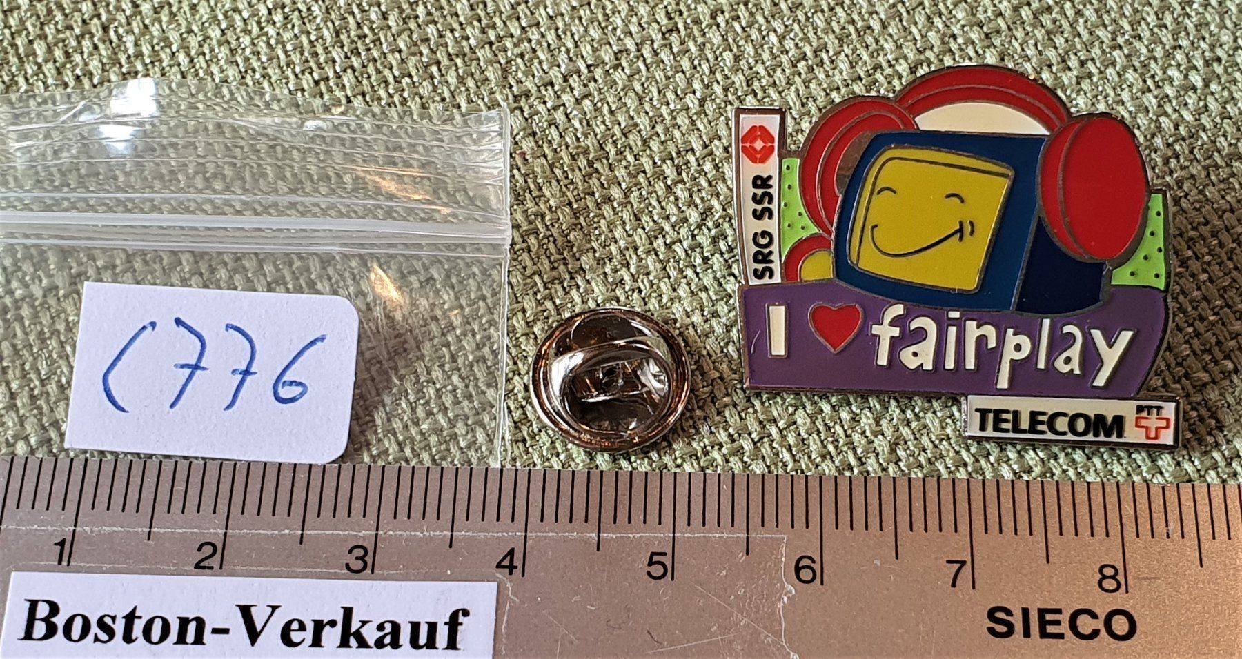 Placchette & Badge: C776 - Pin SRG SSR PTT Telecom Fairplay – Usato da Reinach BL venduto da Boston-Verkauf 2