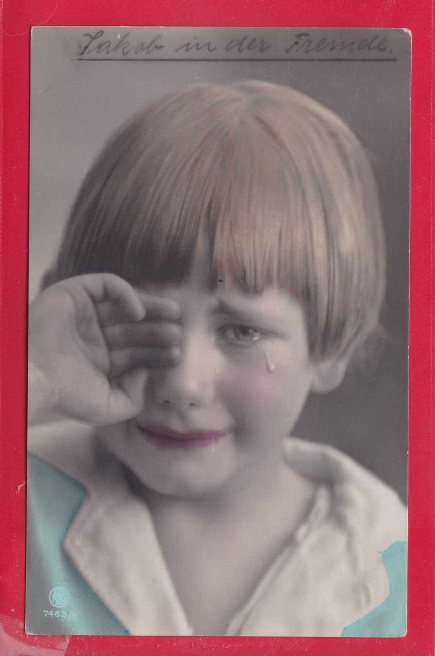 Cartoline postali: TRAURIGES WEINENDES MÄDCHEN, 27.1.1925 – Usato da Oberrieden venduto da Gebirgsstelze