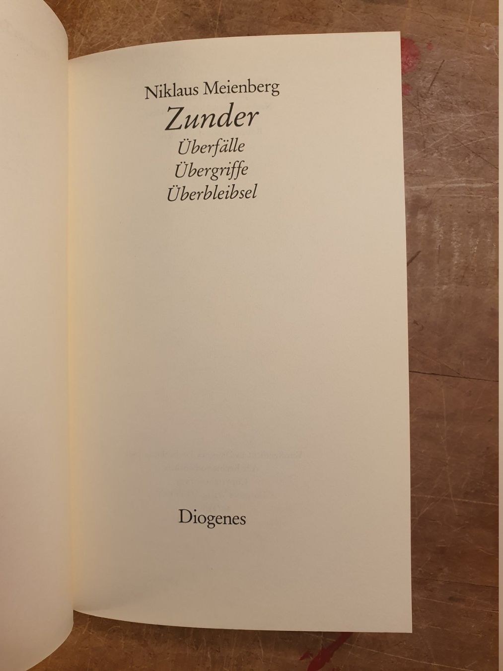 Livres: Zunder - Niklaus Meienberg – D'occasion à Zürich par loosebone 2