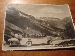 Postauto an der Furka, mit Urserental, 1931, o