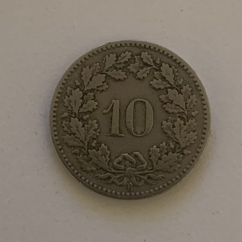 Tutti le monete: 10 Rappen Bundesmünze 1885 – Usato da Lugano venduto da rfi_7cmn