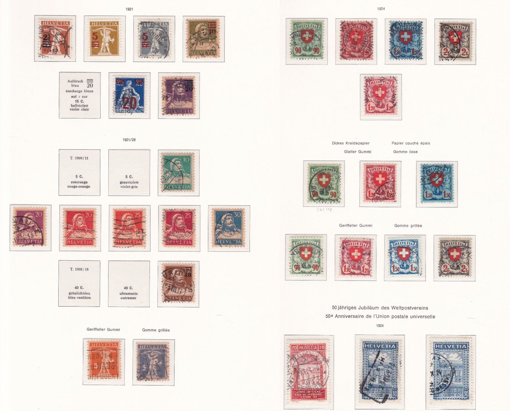 Tutti i francobolli: 20 Seiten mit CH Briefmarken – Usato da Münchwilen AG venduto da Nesar 2