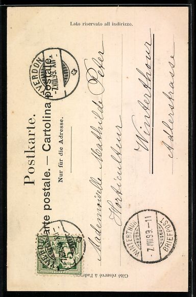 Cartoline postali: AK Yverdon, Rue du Trac, 1899 – Usato da Berlin venduto da bartko-reher 1
