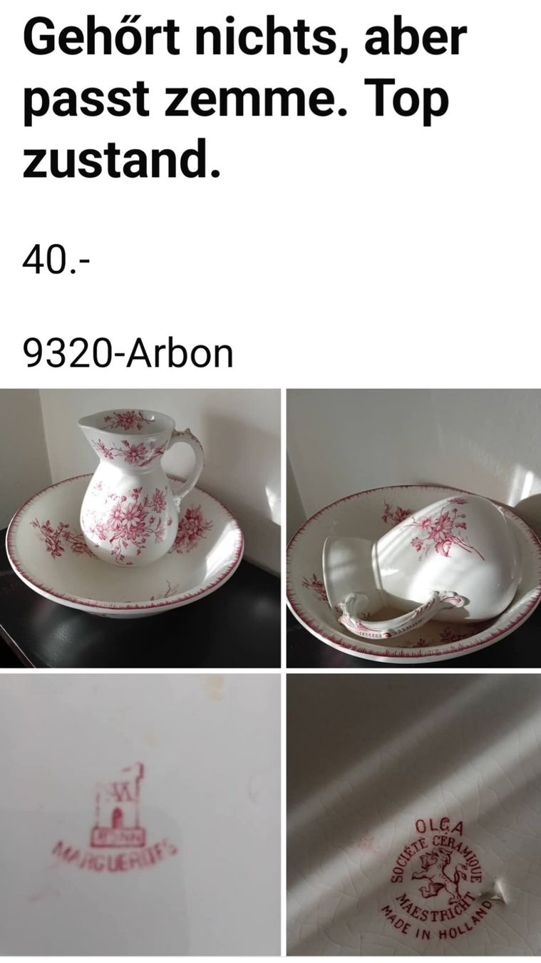 Schalen: Waschset – Gebraucht aus Arbon von kor_w5lq