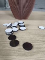 35 Stück Ø 20×1 mm selbstklebende schwarze runde Magnet, Neu