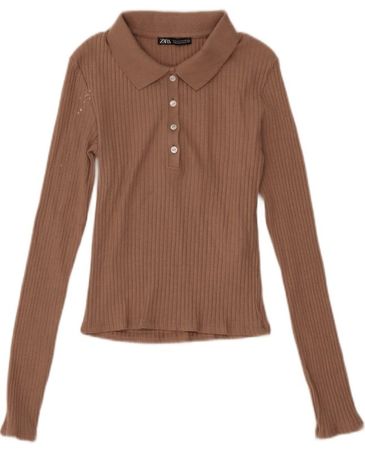 ZARA Langarm Polo-Shirt, Grösse S