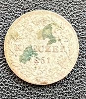 Württemberg 1 Kreuzer 1851 – König Wilhelm I – silber Münze