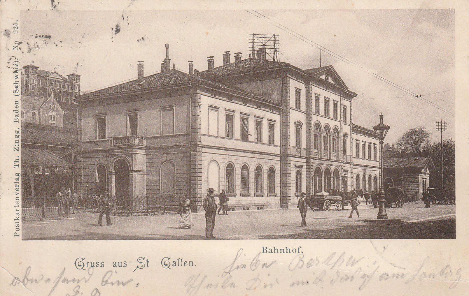 Cartoline postali: St.Gallen-Bahnhof--1905 – Usato da uttwil venduto da Koehlerfred