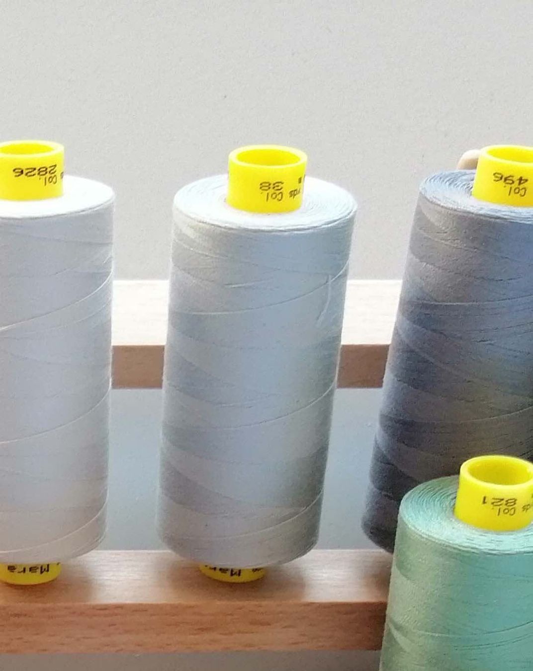 Cordicelle & Fili: Nähfaden Gütermann PET 100 Stoffe mit 1000m - 38 hellgrau – Nuovo e nell'imballaggio originale da Winterthur venduto da LederSchneiderei 1