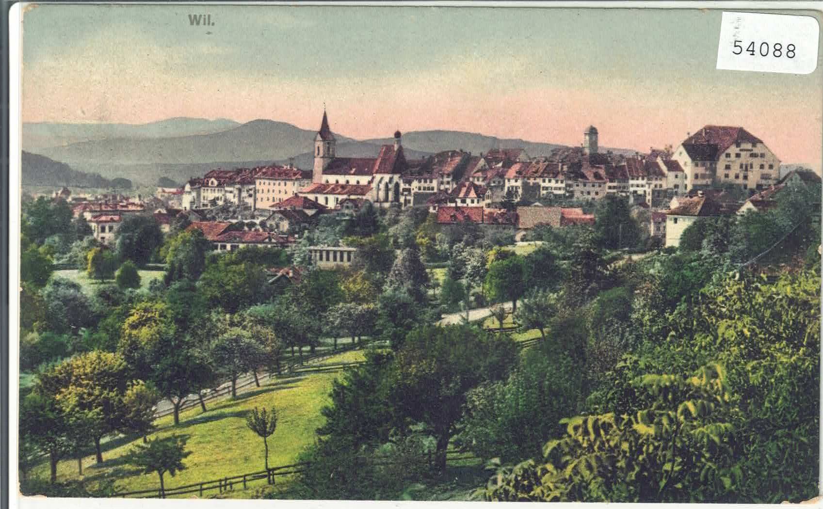 Cartoline postali: Wil SG - Generalansicht - Litho – Usato da Ettingen venduto da Kartenplanet