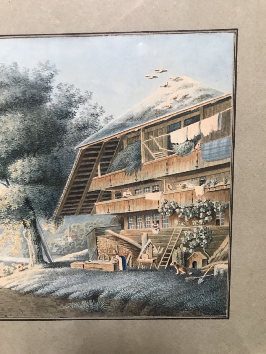 Dipinti: Schweizer Schule 19. JH Aquarell – Usato da Wolfhalden venduto da SecondAntique 4