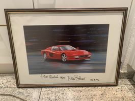 Bedeutendes Ferrari Bild signiert von Max Bobnar Jg. 1992