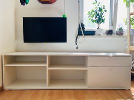 Ikea VIHALS TV bench, white, 176x37x50 cm, Great condition