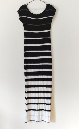 CALZEDONIA Maxi-Kleid gestreift Dress Robe Kofferkleid Gr.S