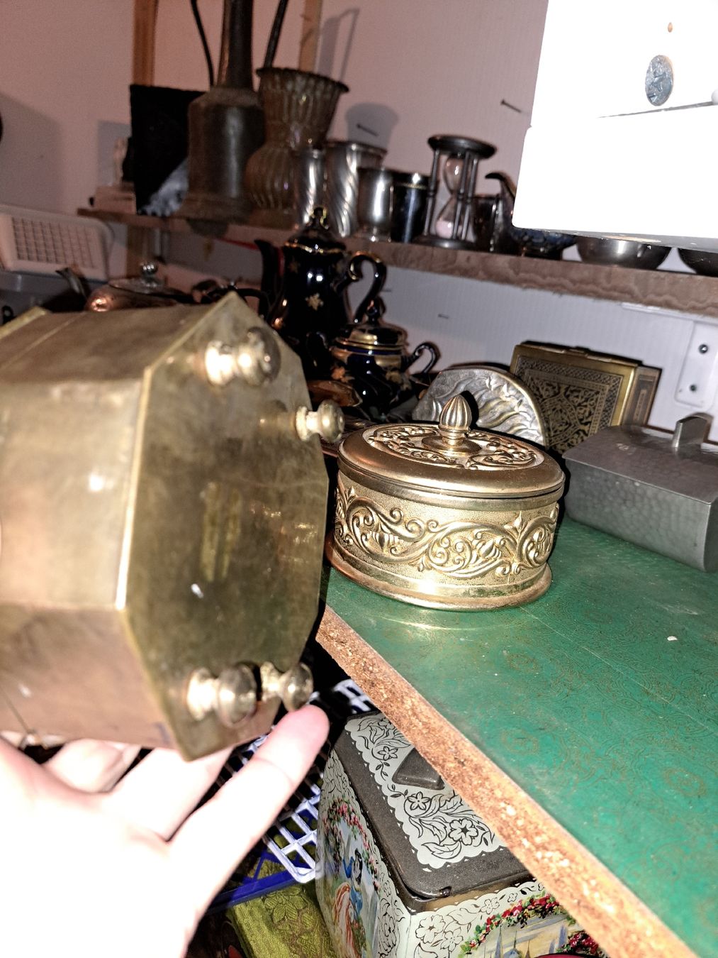 Pots: Antike Messing Schmuckschatulle mit Deckel,  – D'occasion à Kölliken par Upcycling-by-Mc-TAM 4