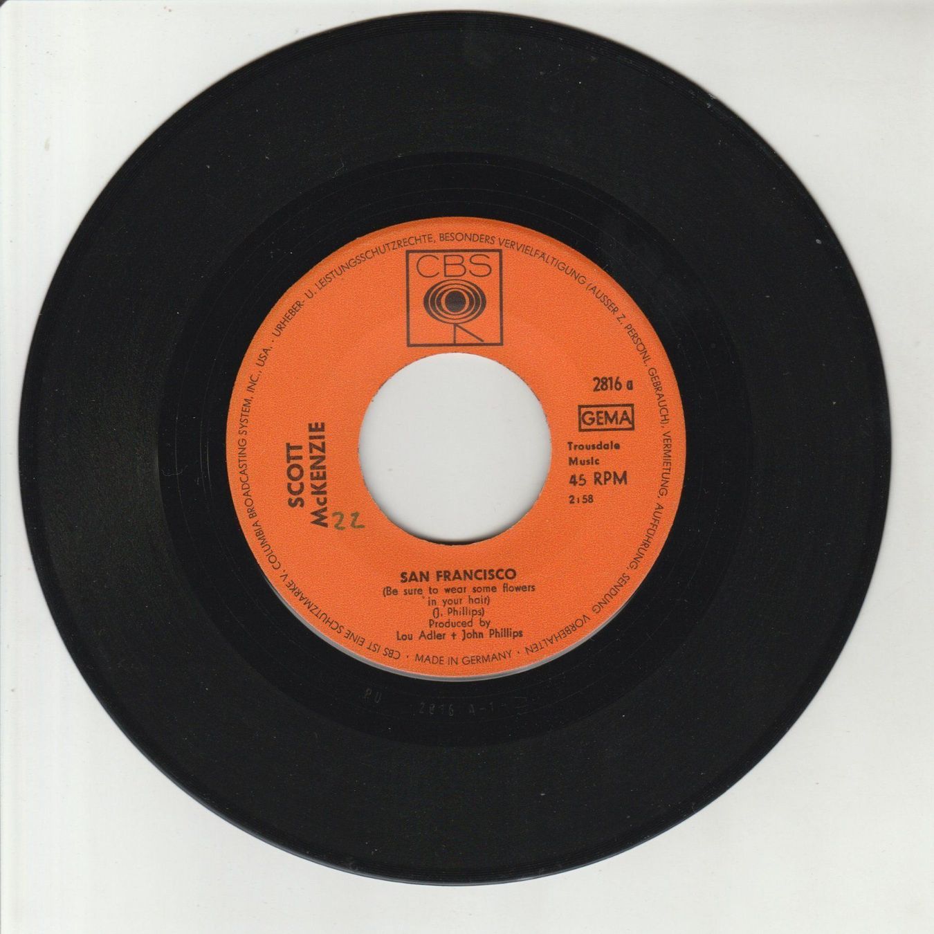 Schallplatten: Scott McKenzie - San Francisco 7" Vinyl – Gebraucht aus Tübach von JamesStone 2