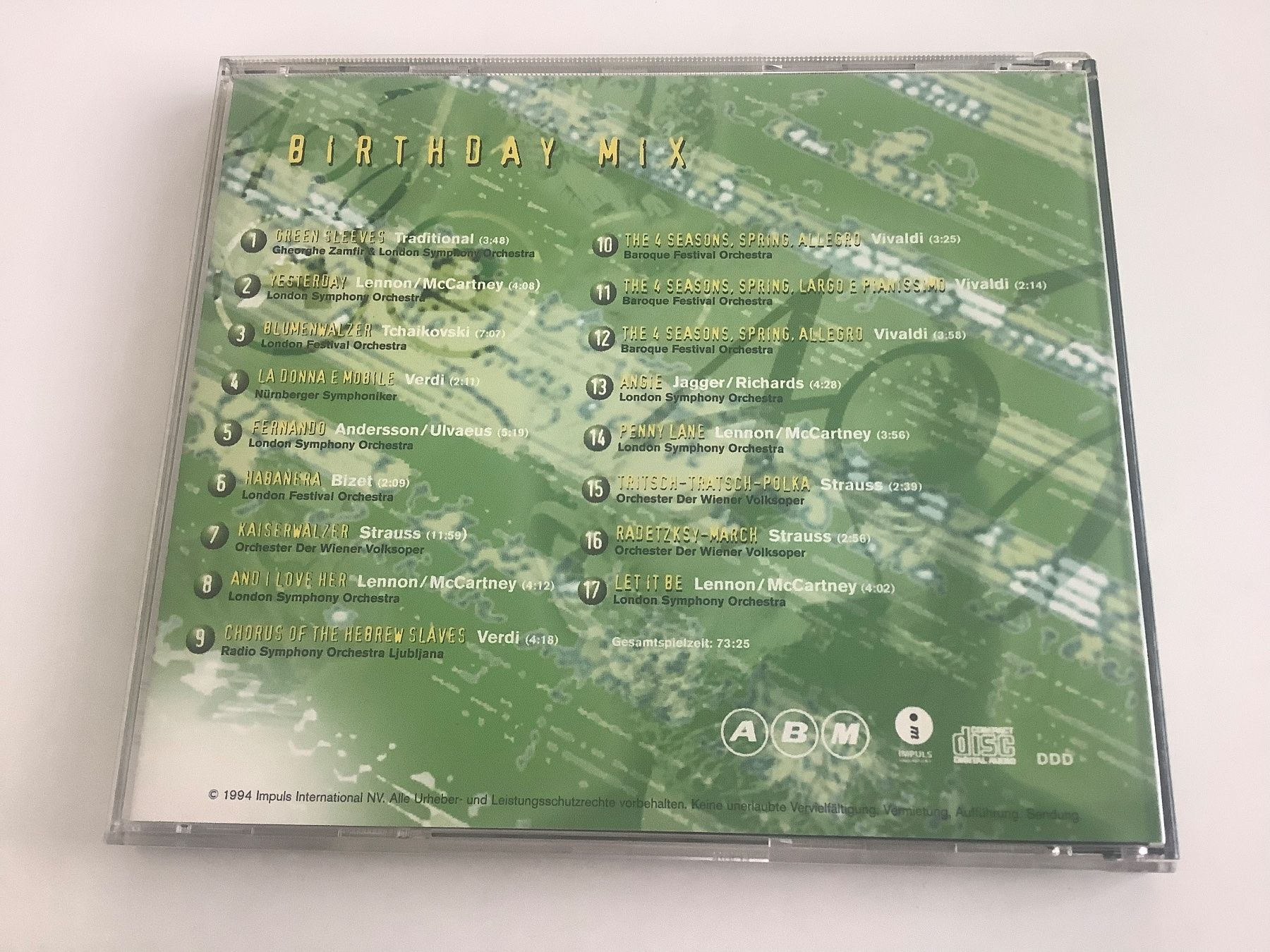 CD: Birthday Mix / 40 Jahre ABM / 1994 – Usato da Dübendorf venduto da Shreck 1