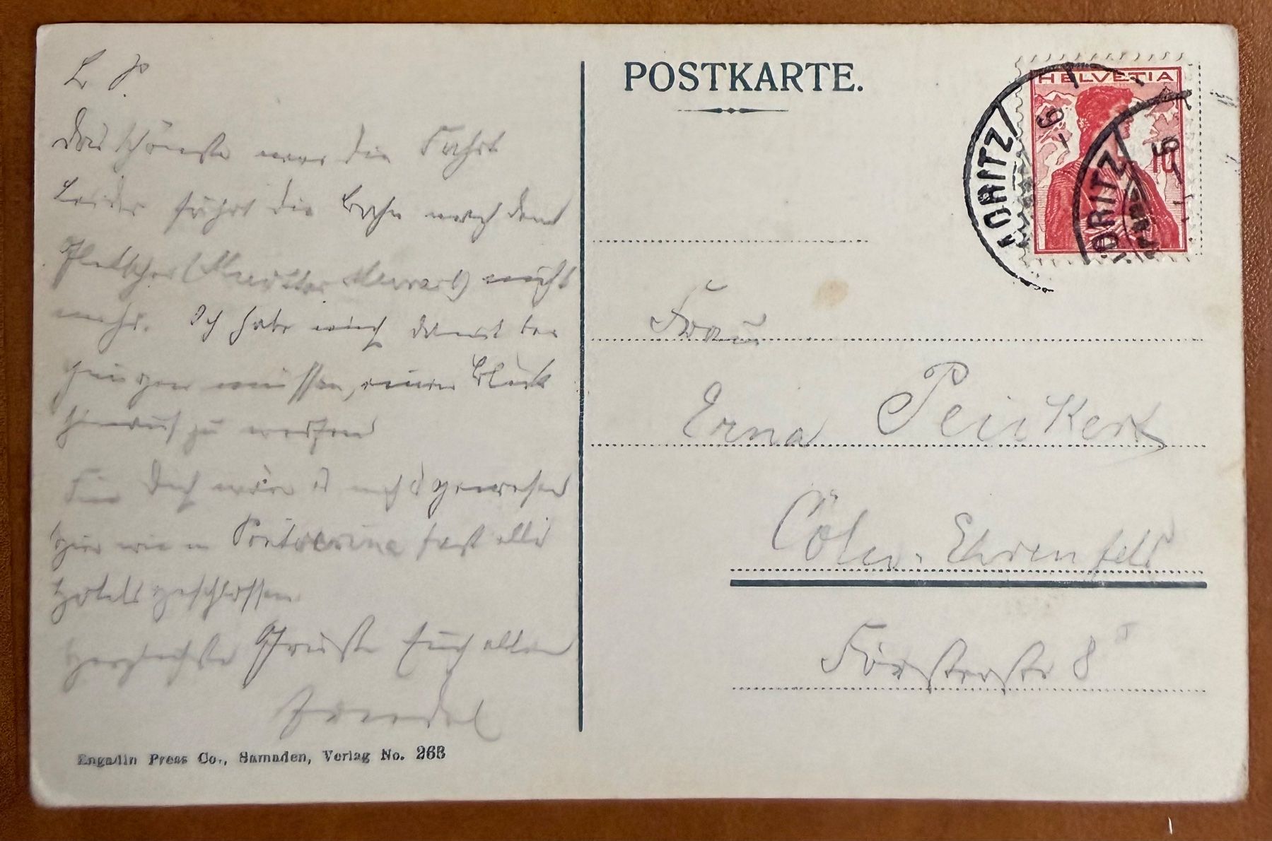 Cartoline postali: St. Moritz - Panorama winter 1914 – Usato da Lutry venduto da Ediego 1