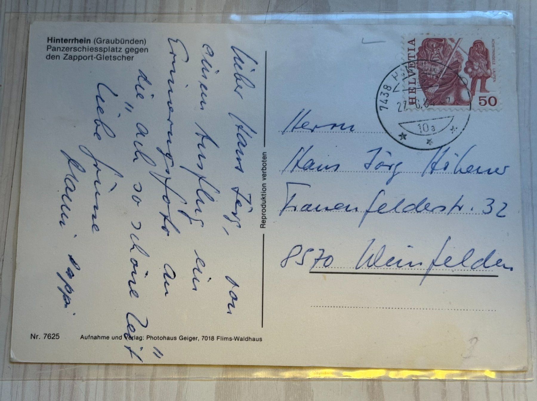 Cartoline postali: ANSICHTSKARTE SCHWEIZER ARMEE PANZERSCHIESSPLATZ HINTERRHEIN – Usato da Ostermundigen venduto da Wyatt-Earp 1