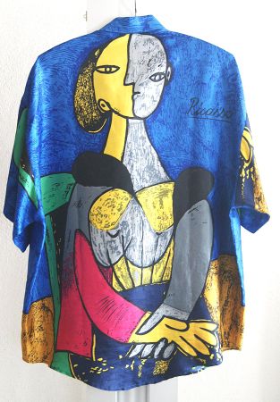 LUXUS MARKEN VINTAGEHERREN-HEMD PICASSO BLAU