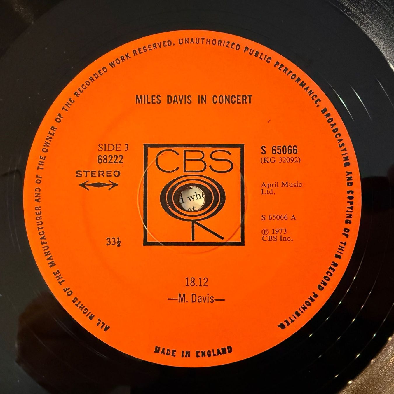 Schallplatten: MILES DAVIS - MILES DAVID IN CONCERT – Gebraucht aus Zürich von fehlton 6