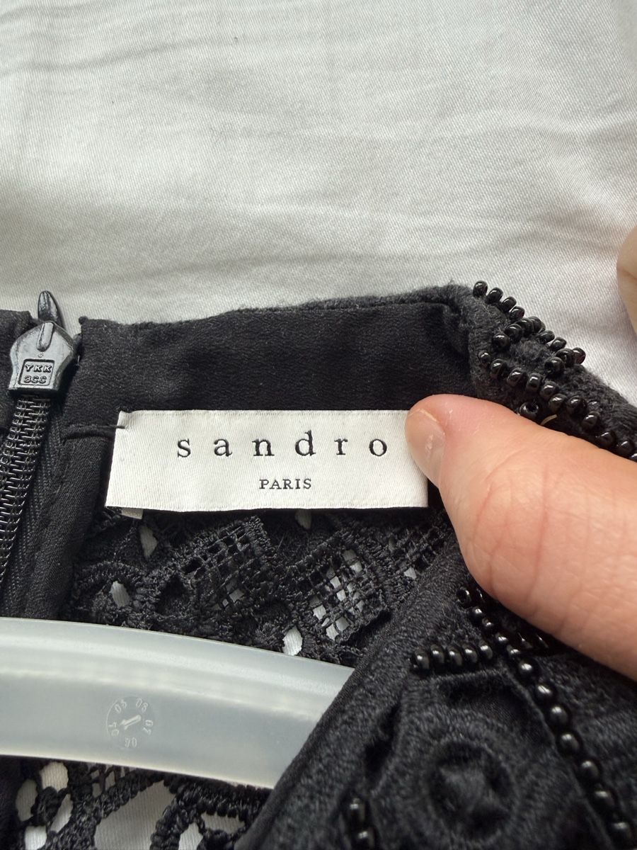Vestiti: Sandro Paris Kleid, Grösse 0, Dunkelblau, Spitze – Nuovo e nell'imballaggio originale da Bolligen venduto da monopoly15 1