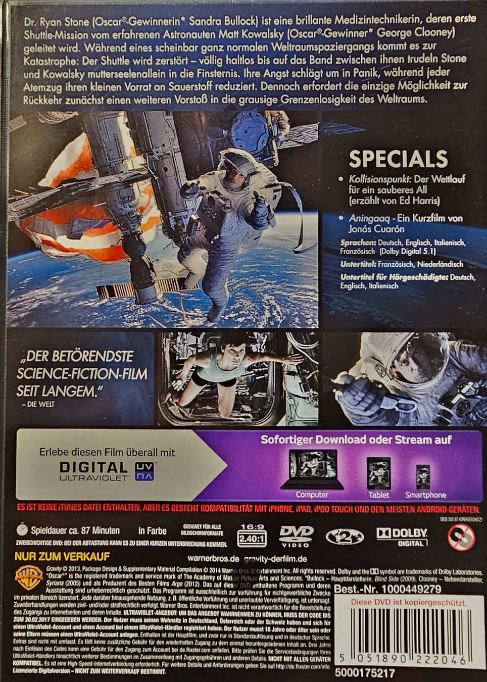 Alle DVDs: Gravity – Gebraucht aus Wahlen b. Laufen von Cg10 1