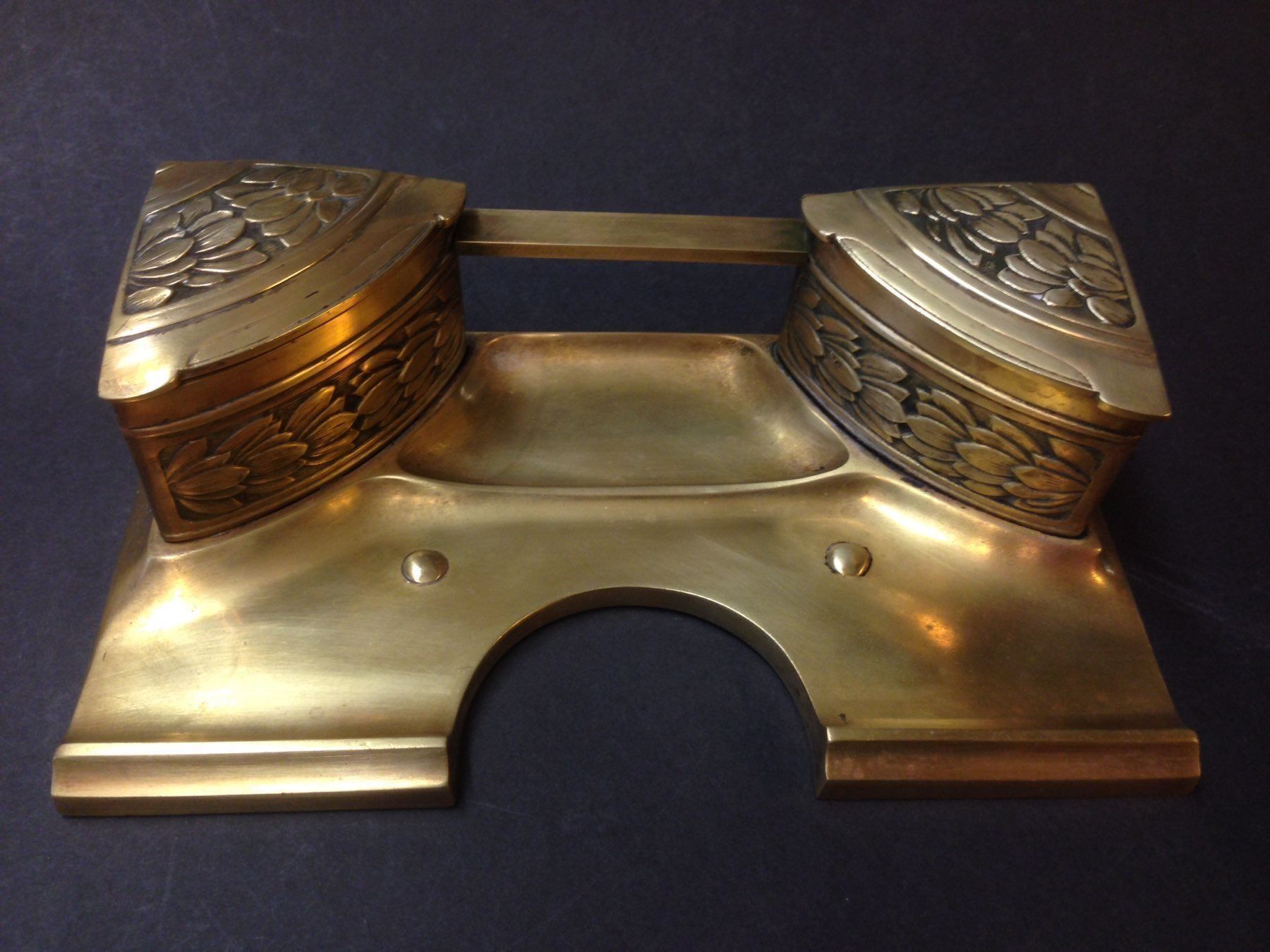 Sonstige Antiquitäten & Kunst: Antikes Jugendstil Messing Tintenfass – Gebraucht aus Schaffhausen von vintageville 2