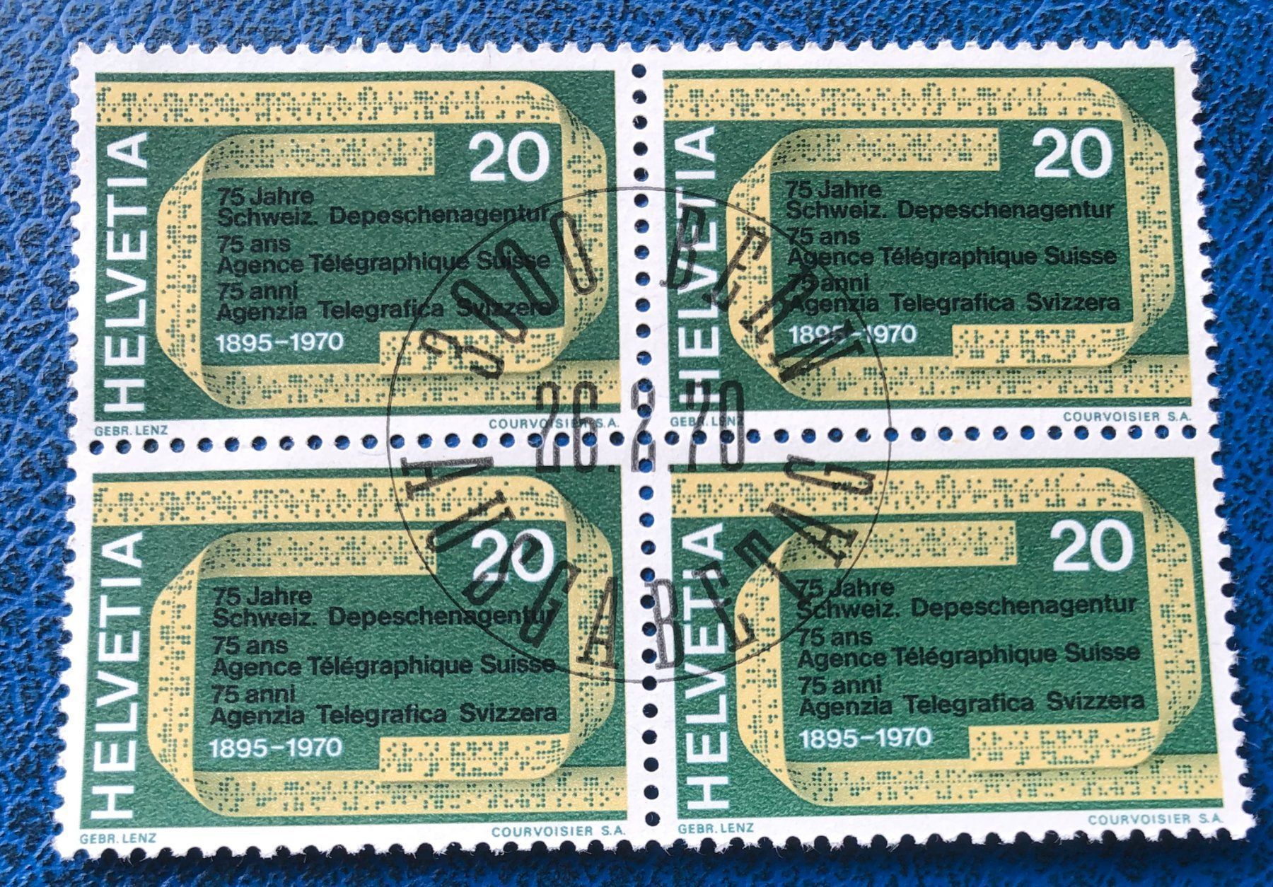 Alle Briefmarken: 4 er Block Nr.476 mit Vollstempel Bern – Gebraucht aus Aarau von Billa007