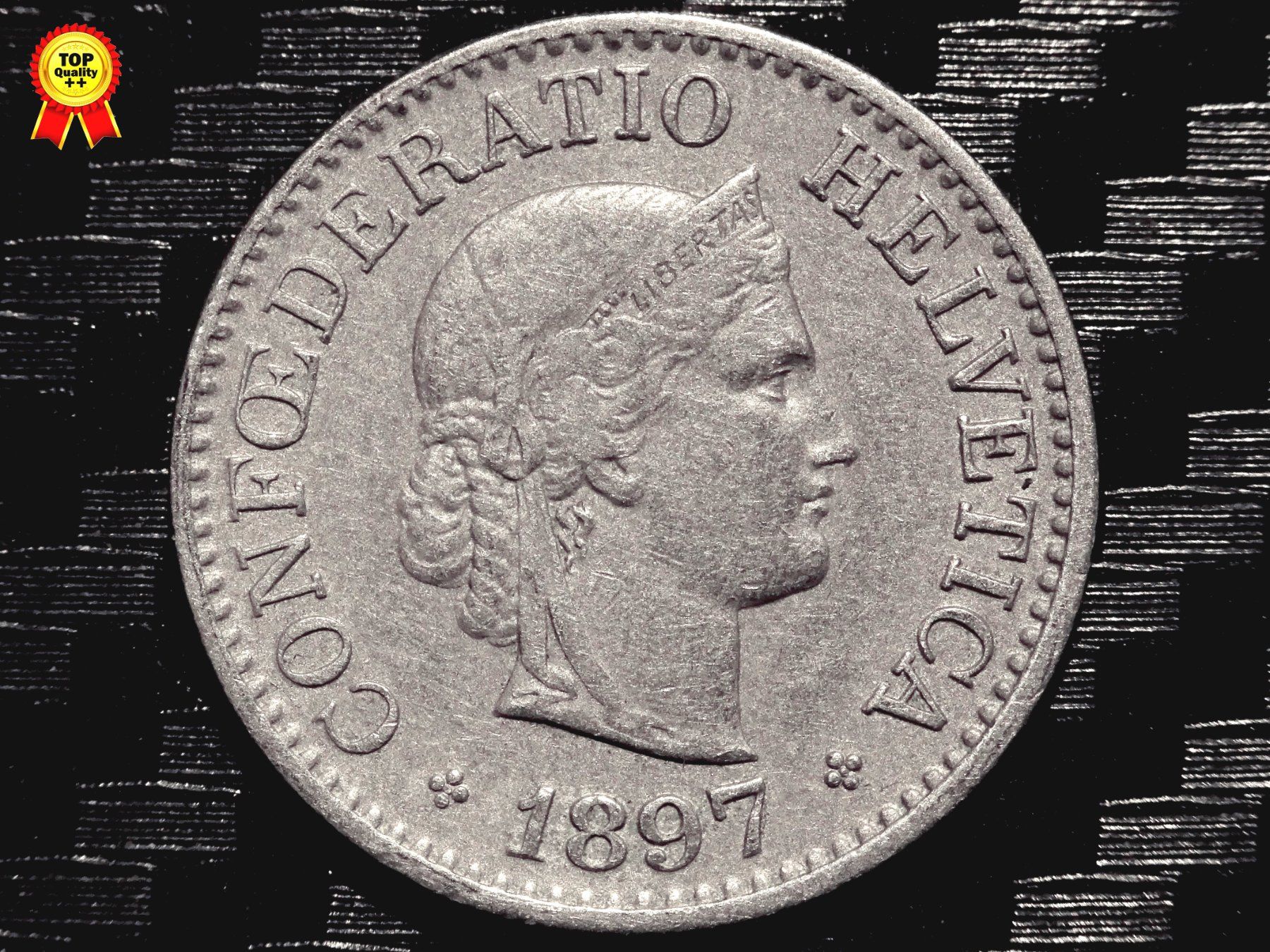 Tutti le monete: 1897 - 10 cts. 0.50 Mio.!!! 2.97gr!!! – Usato da Courgenay venduto da ZubR237