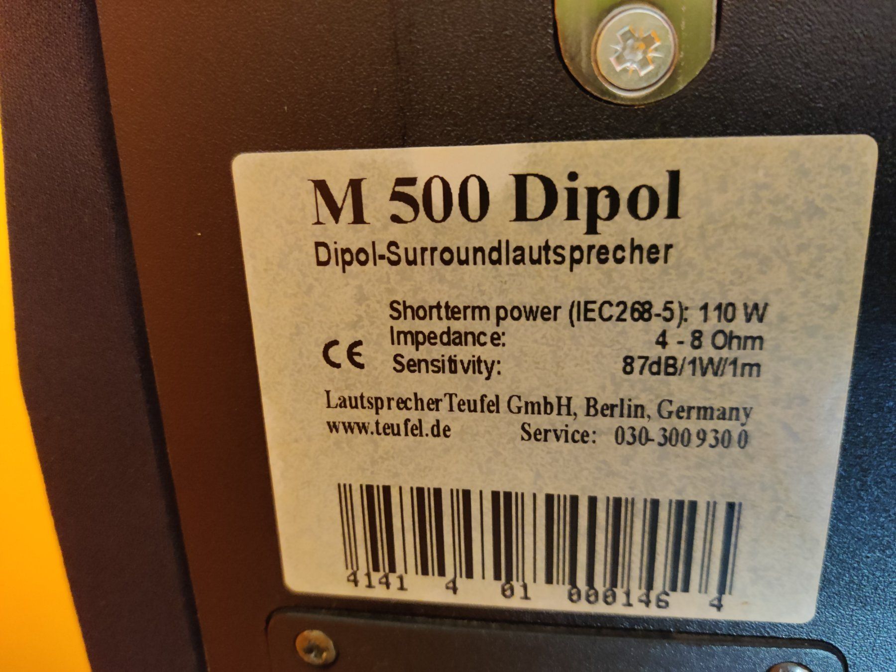 Teufel Casse acustiche: TEUFEL M500 DIPOL WIE NEU – Usato da Viganello venduto da lau_ln69 9