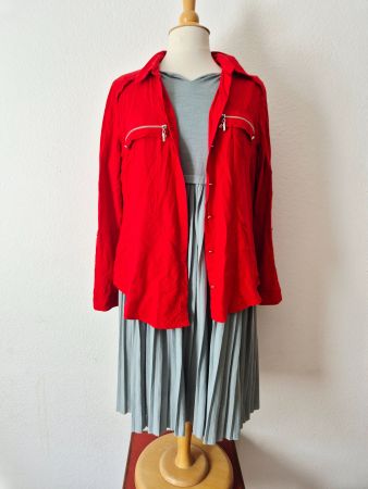 BLUSE HEMD HEINE 44 L XL ROT , TOP ZU JEANS KLEID HOSE