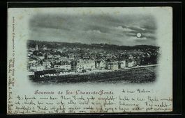 Mondschein-AK La Chaux-de-Fonds, Gesamta