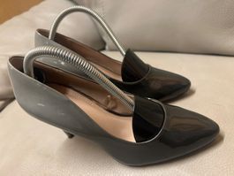 Graue Lack Damenschuhe Pumps Jenny Fairy Gr.36 (d)