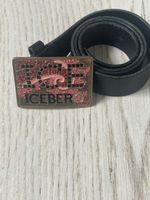 Iceberg Belt, leather, black & pink, spring accessory