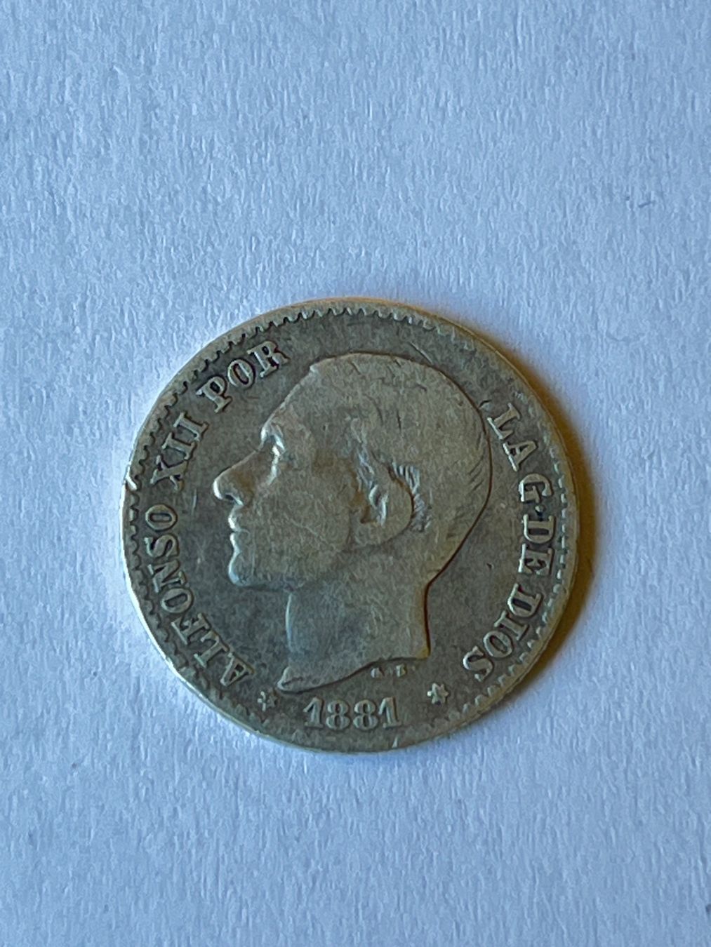 Tutti le monete: Spanien, Alfonso XII, 50 Centimos, 1881, Madrid, Silber, – Usato da ZUFIKON venduto da SULMI01