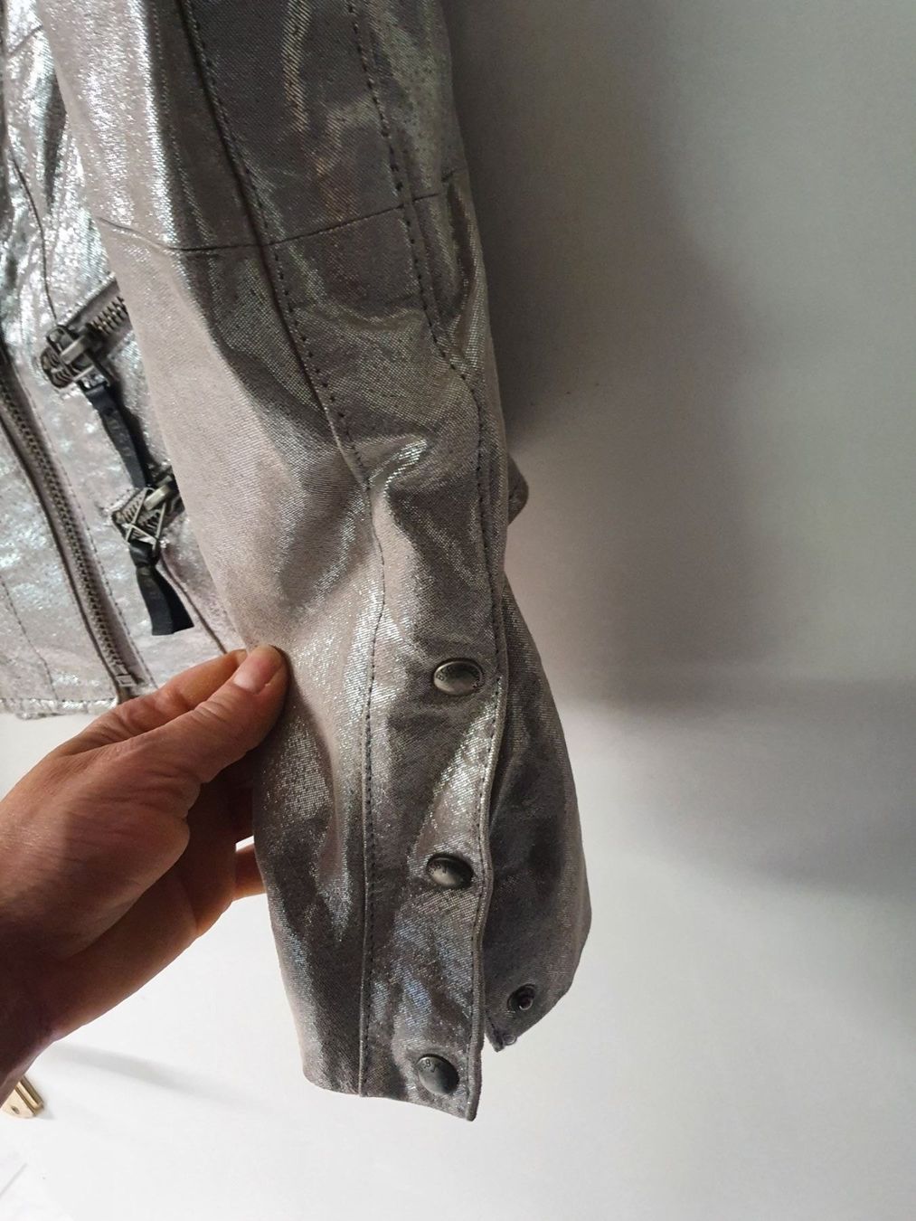 Giacche: Designer-Lederjacke Einzelstück Silber Gr 36/38 – Nuovo (secondo la descrizione) da Rheineck venduto da aron012 5