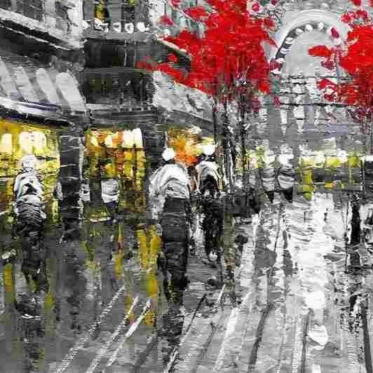 Riproduzioni & Creazioni: Modern Art - Paris Spaziergang am Abend – Nuovo (secondo la descrizione) da Larnaca venduto da KunstDepot24 2