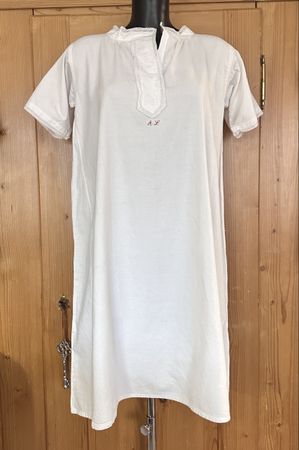 Gr 36/38 antikes Nachthemd Vintage Weiss mit Spitze