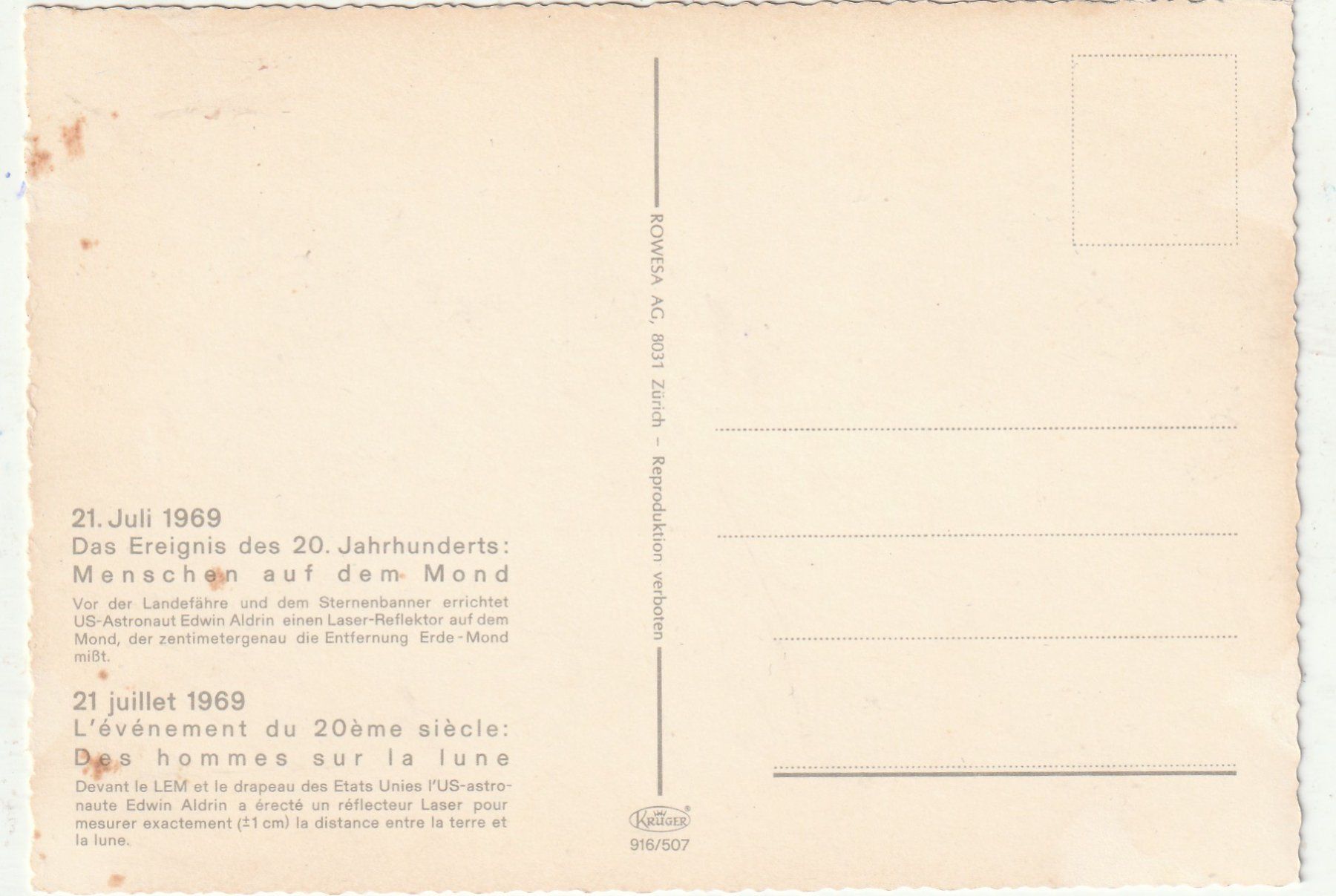 Cartes postales: Mondlandung 1969 – D'occasion à Lumbrein par made02 1
