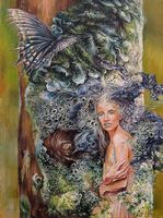 Handgemaltes Fantasy-Porträt auf Leinwand