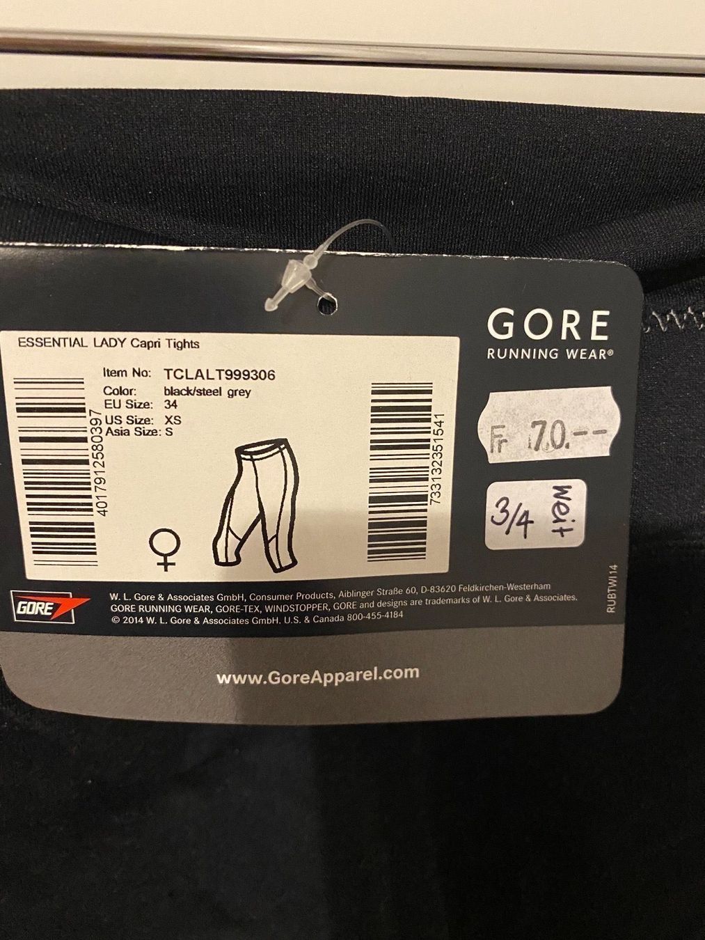 Leggings: GORE ESSENTIAL Capri Tights Damen, 34 – Neu und originalverpackt aus Luzern von falena01 6